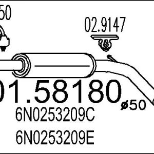 Toba esapamet intermediara MTS 01.58180 – VW | AutoRival