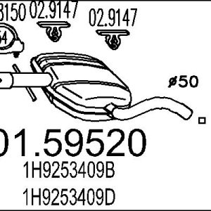 Toba esapamet intermediara MTS 01.59520 – VW | AutoRival