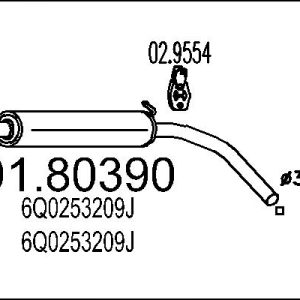 Toba esapamet intermediara MTS 01.80390 – VW | AutoRival