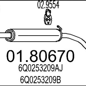Toba esapamet intermediara MTS 01.80670 – VW | AutoRival