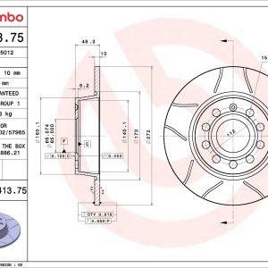 Disc frana BREMBO 08.B413.75 – VW | AutoRival