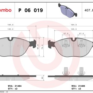 Set placute frana BREMBO P 06 019 – VW | AutoRival