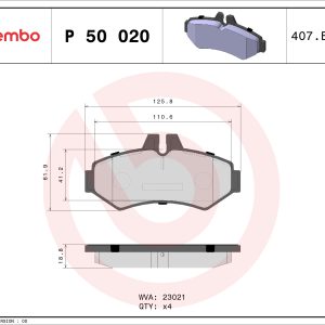 Set placute frana BREMBO P 50 020 – VW | AutoRival