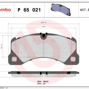Set placute frana BREMBO P 65 021 – VW | AutoRival