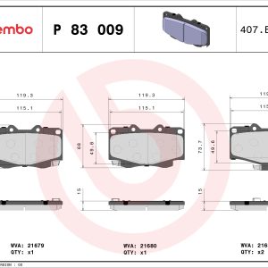 Set placute frana BREMBO P 83 009 – VW | AutoRival