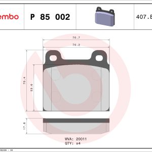 Set placute frana BREMBO P 85 002 – VW | AutoRival