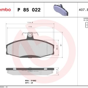 Set placute frana BREMBO P 85 022 – VW | AutoRival