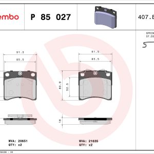 Set placute frana BREMBO P 85 027 – VW | AutoRival
