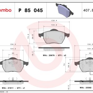 Set placute frana BREMBO P 85 045 – VW | AutoRival