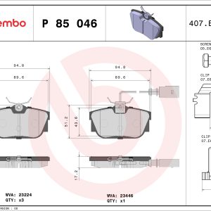 Set placute frana BREMBO P 85 046 – VW | AutoRival