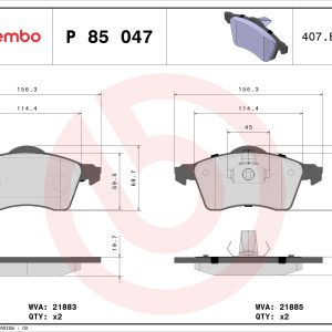 Set placute frana BREMBO P 85 047 – VW | AutoRival