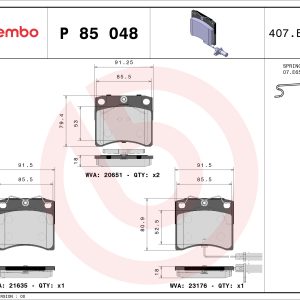 Set placute frana BREMBO P 85 048 – VW | AutoRival