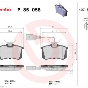 Set placute frana BREMBO P 85 058 – VW | AutoRival