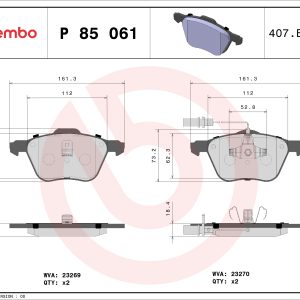Set placute frana BREMBO P 85 061 – VW | AutoRival