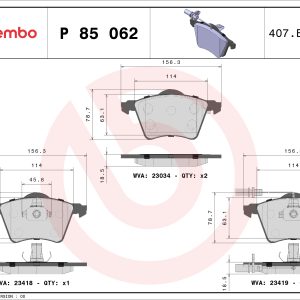 Set placute frana BREMBO P 85 062 – VW | AutoRival