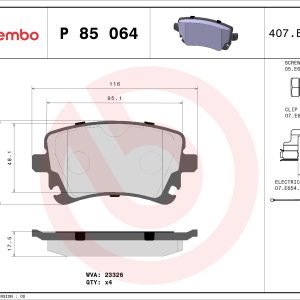 Set placute frana BREMBO P 85 064 – VW | AutoRival