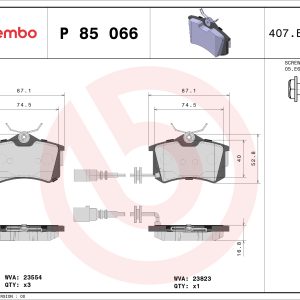 Set placute frana BREMBO P 85 066 – VW | AutoRival