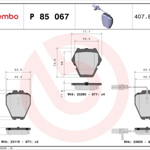Set placute frana BREMBO P 85 067 – VW | AutoRival