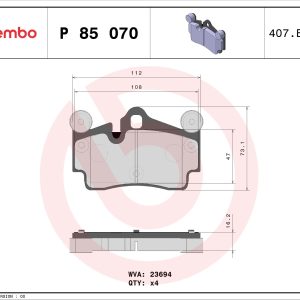 Set placute frana BREMBO P 85 070 – VW | AutoRival