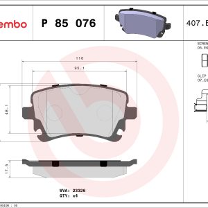 Set placute frana BREMBO P 85 076 – VW | AutoRival