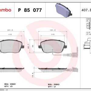Set placute frana BREMBO P 85 077 – VW | AutoRival