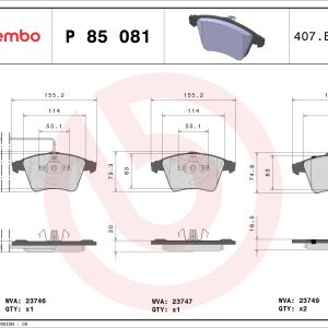 Set placute frana BREMBO P 85 081 – VW | AutoRival