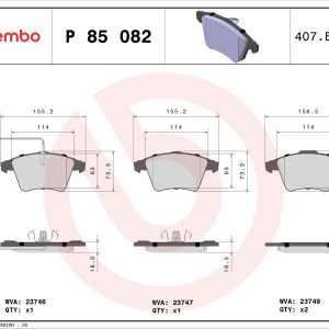 Set placute frana BREMBO P 85 082 – VW | AutoRival