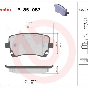 Set placute frana BREMBO P 85 083 – VW | AutoRival