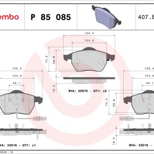 Set placute frana BREMBO P 85 085X – VW | AutoRival