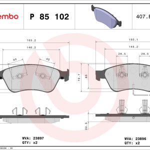 Set placute frana BREMBO P 85 102 – VW | AutoRival