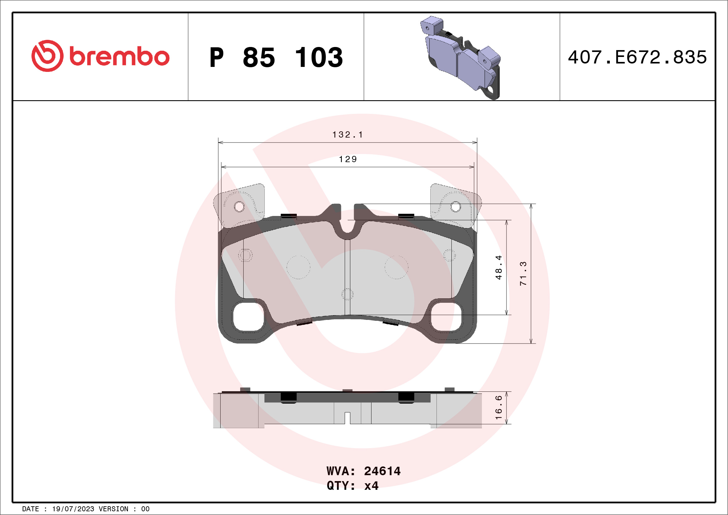 Set placute frana BREMBO P 85 103 – VW | AutoRival