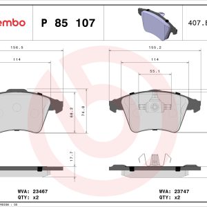 Set placute frana BREMBO P 85 107 – VW | AutoRival