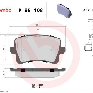 Set placute frana BREMBO P 85 108 – VW | AutoRival