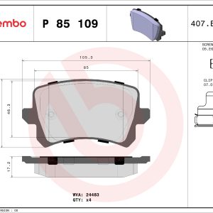 Set placute frana BREMBO P 85 109 – VW | AutoRival