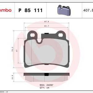 Set placute frana BREMBO P 85 111 – VW | AutoRival