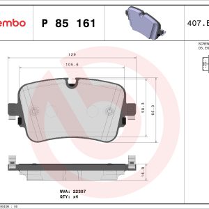 Set placute frana BREMBO P 85 161 – VW | AutoRival