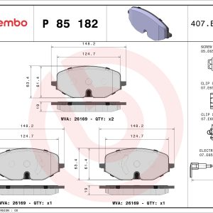 Set placute frana BREMBO P 85 182 – VW | AutoRival