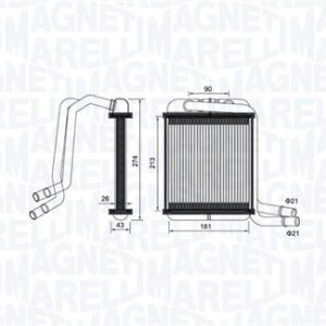 Schimbator de caldura incalzire habitaclu MAGNETI MARELLI 350218458000 – VW | AutoRival