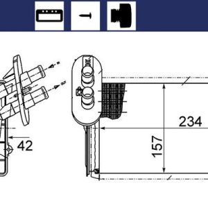 Schimbator de caldura incalzire habitaclu MAHLE ORIGINAL AH 164 000S – VW | AutoRival
