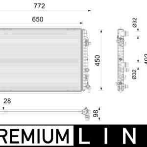 Radiator racire motor MAHLE ORIGINAL CR 2785 000P – VW | AutoRival