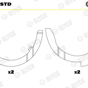 Saiba distantier arbore cotit GLYCO A124/4 STD – VW | AutoRival