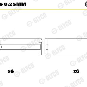Cuzineti arbore cotit GLYCO H1294/6 0.25mm – VW | AutoRival