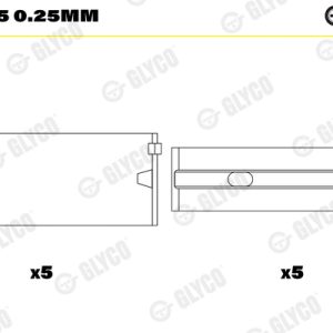 Cuzineti arbore cotit GLYCO H1325/5 0.25mm – VW | AutoRival