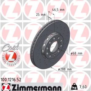 Disc frana ZIMMERMANN 100.1216.52 – VW | AutoRival