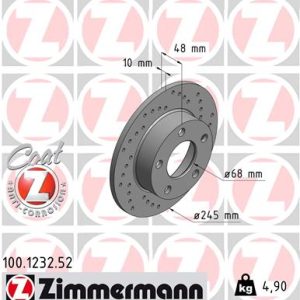 Disc frana ZIMMERMANN 100.1232.52 – VW | AutoRival