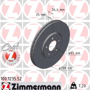 Disc frana ZIMMERMANN 100.1235.52 – VW | AutoRival
