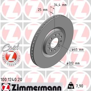 Disc frana ZIMMERMANN 100.1240.20 – VW | AutoRival
