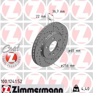 Disc frana ZIMMERMANN 100.1241.52 – VW | AutoRival