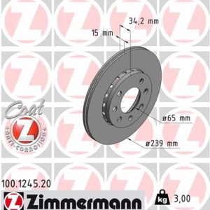 Disc frana ZIMMERMANN 100.1245.20 – VW | AutoRival