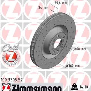 Disc frana ZIMMERMANN 100.3305.52 – VW | AutoRival